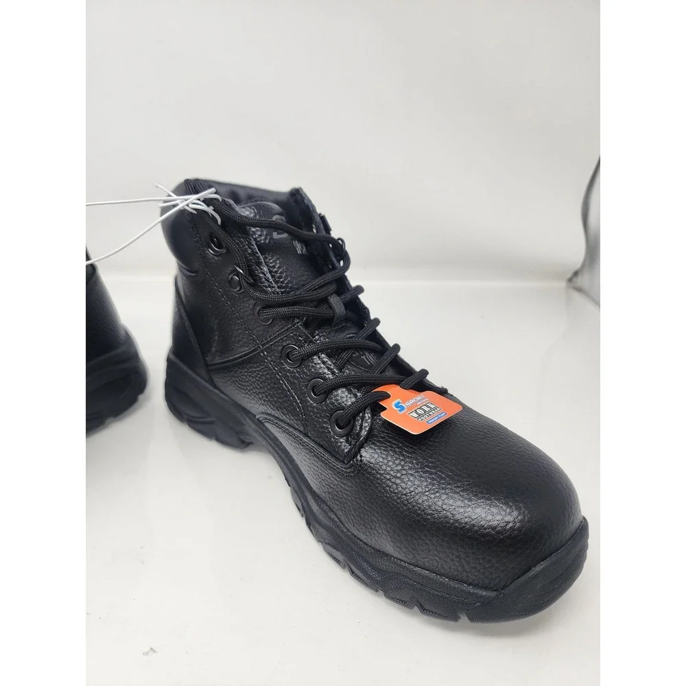 S Sport by Skechers Mens Elton Work Boots Black Faux Leather Relaxed Size 8